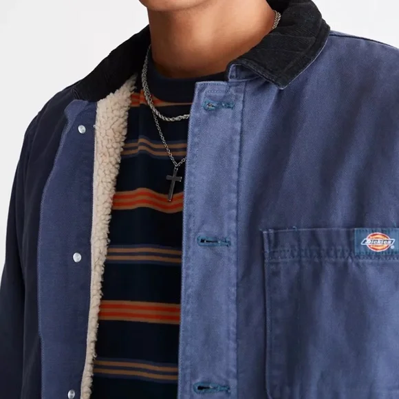 Rare Dickies Washed Duck Sherpa Lined Chore Jacket - Picture 2 of 4